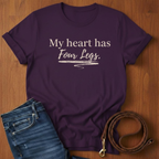 My Heart Has Four Legs T-Shirt — dog lover t-shirt by Always My Dog
