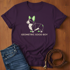 Geometric Good Boy Corgi T-Shirt — detail view — Always My Dog
