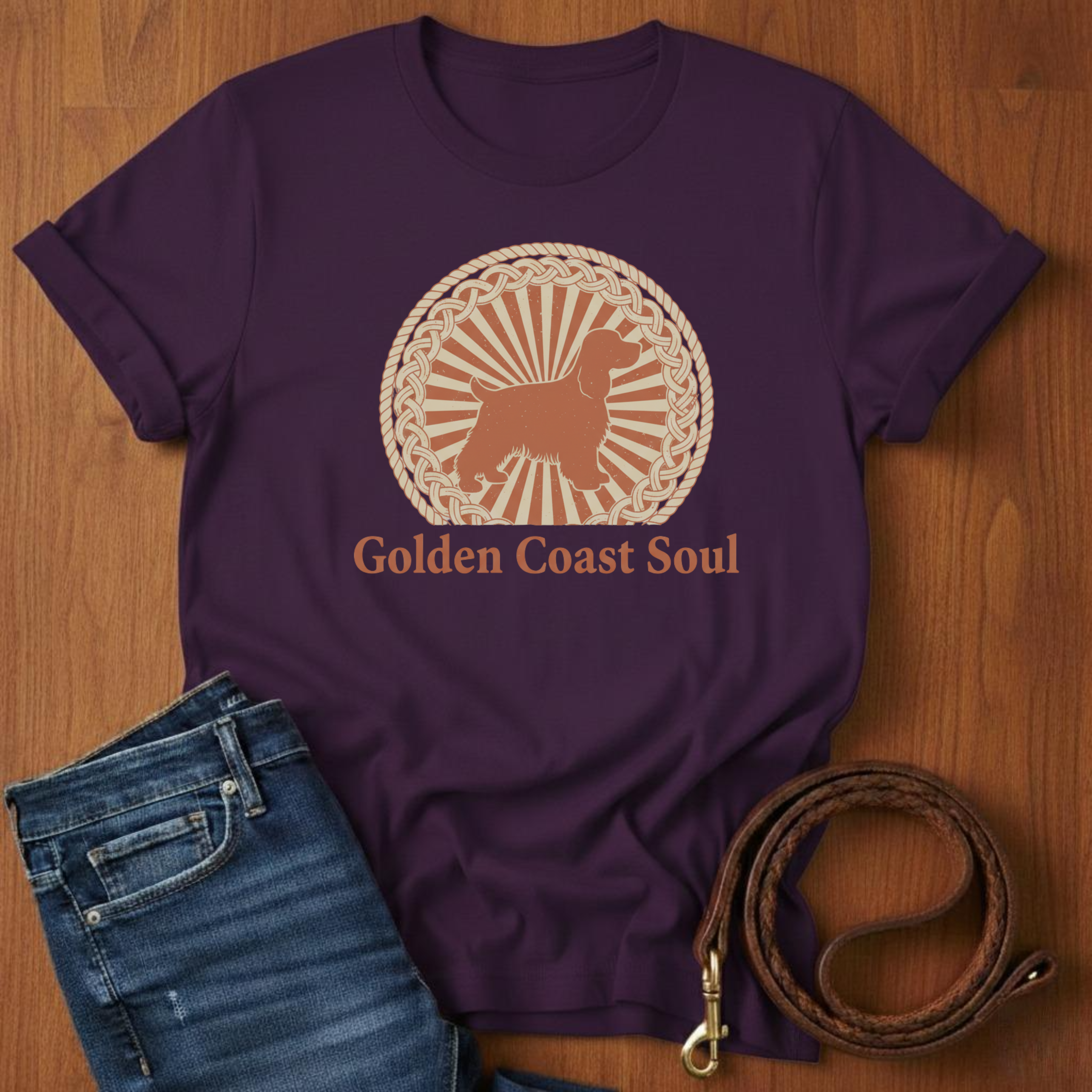 Golden Coast Soul Spaniel T-Shirt — detail view — Always My Dog