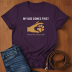 My Dog Comes First Hand Heart T-Shirt — detail view — Always My Dog