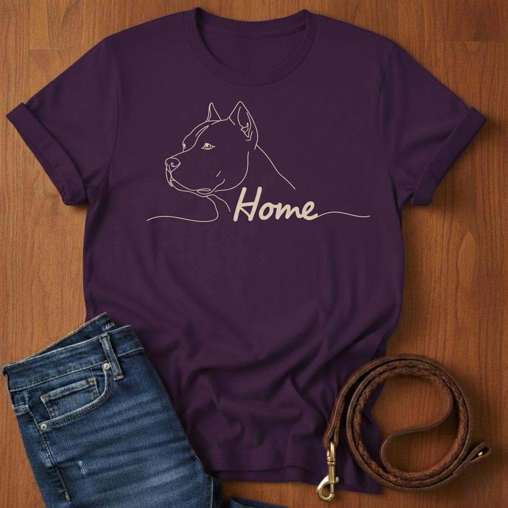 Pitbull Home T-Shirt — close-up — Always My Dog
