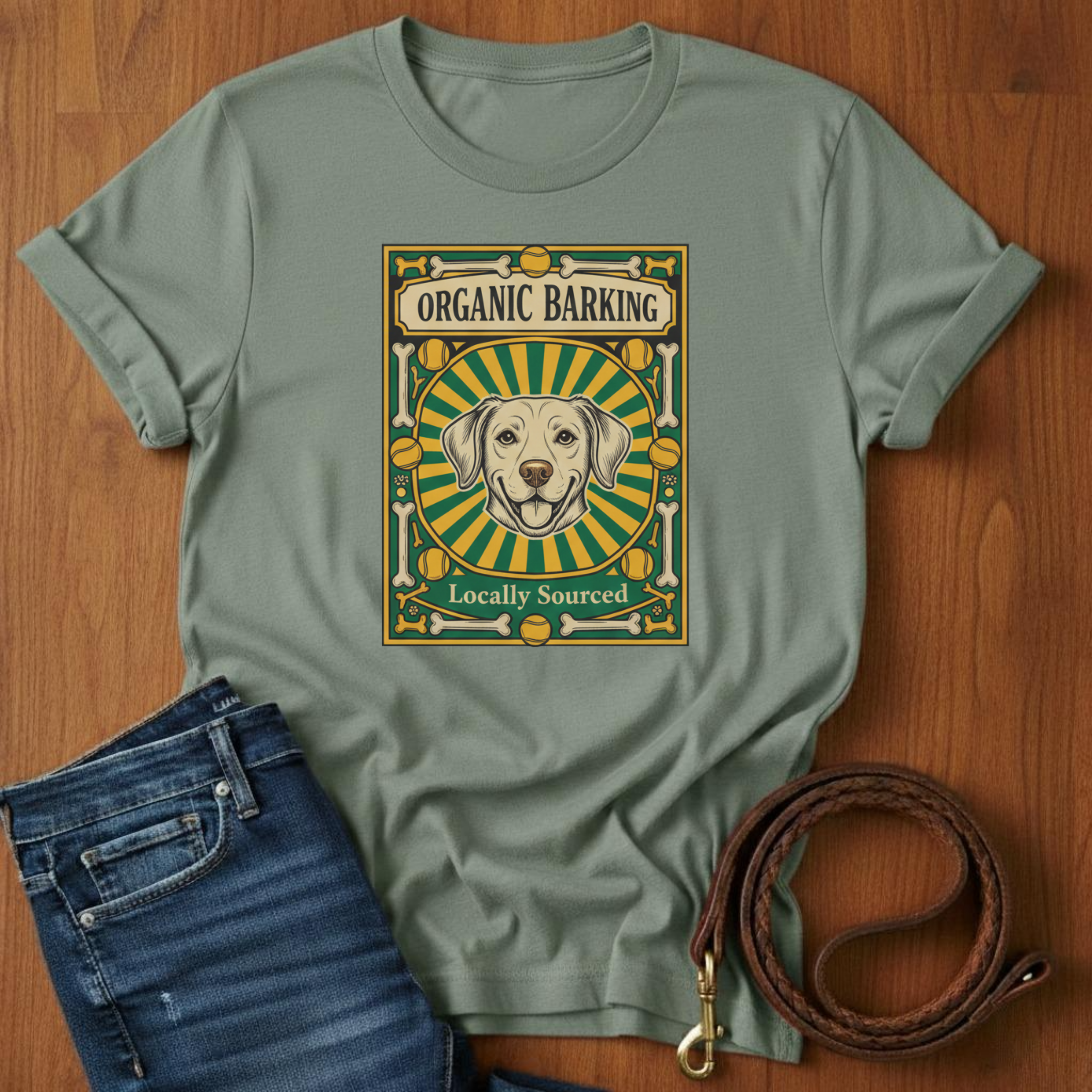 Organic Barking Labrador Retriever T-Shirt — lifestyle shot — Always My Dog