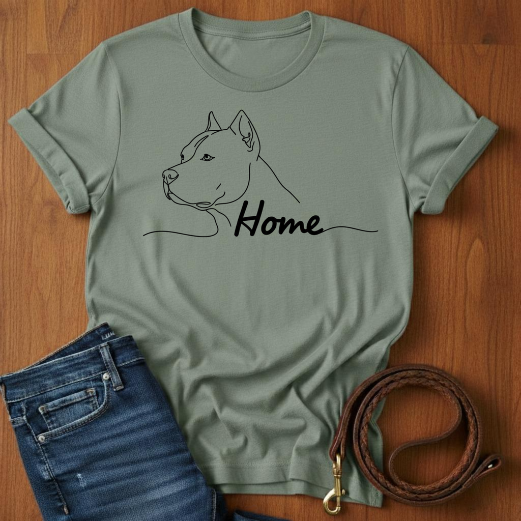 Pitbull Home T-Shirt — lifestyle shot — Always My Dog