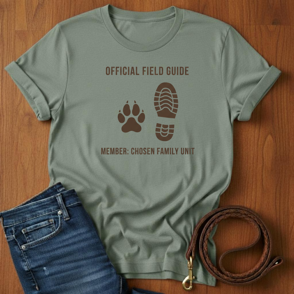 Official Field Guide Paw Print T-Shirt — lifestyle shot — Always My Dog