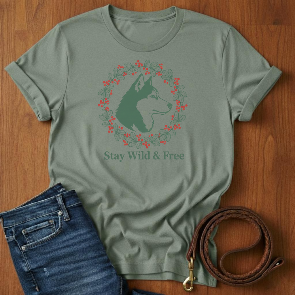 Stay Wild & Free Akita T-Shirt