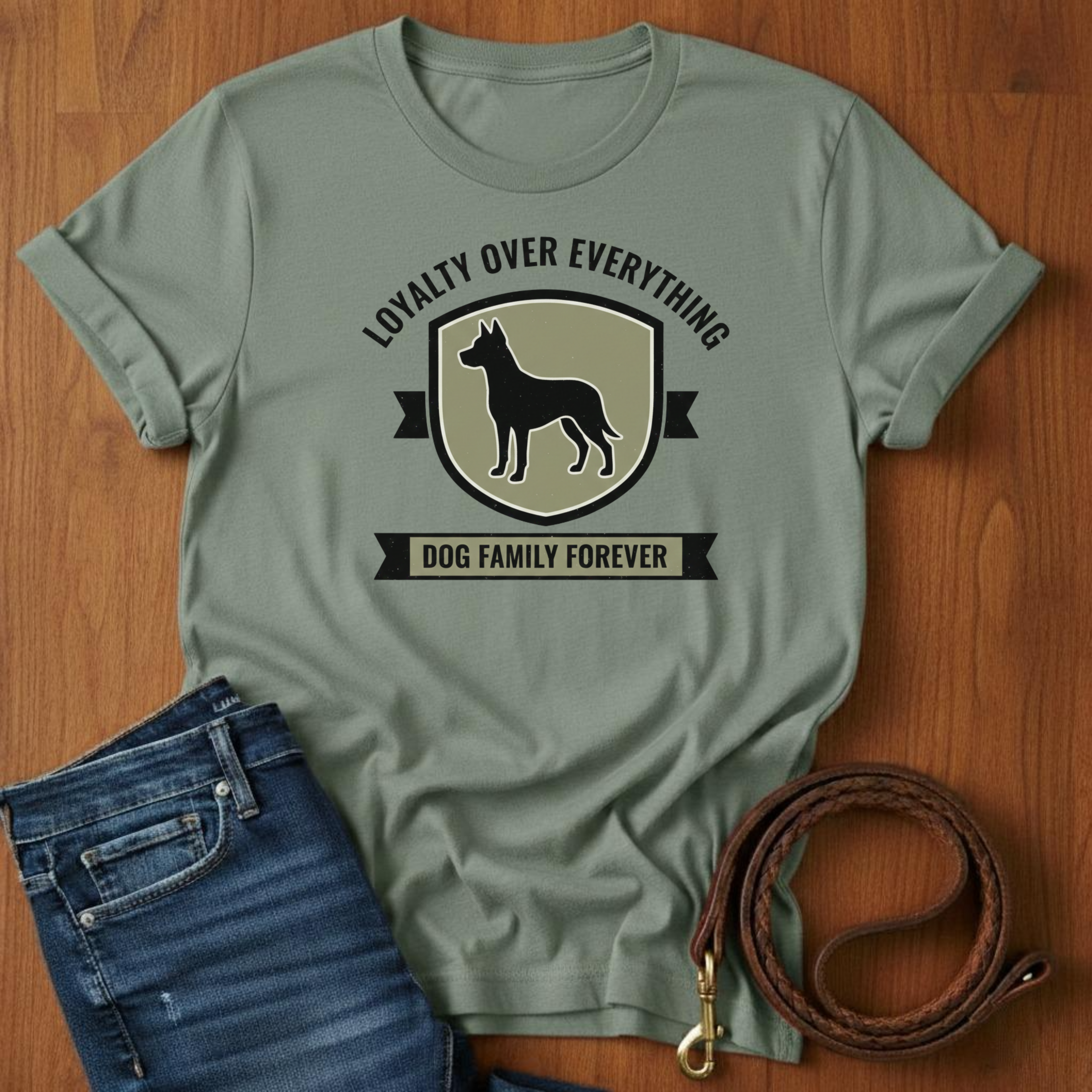 Loyalty Over Everything T-Shirt — lifestyle shot — Always My Dog