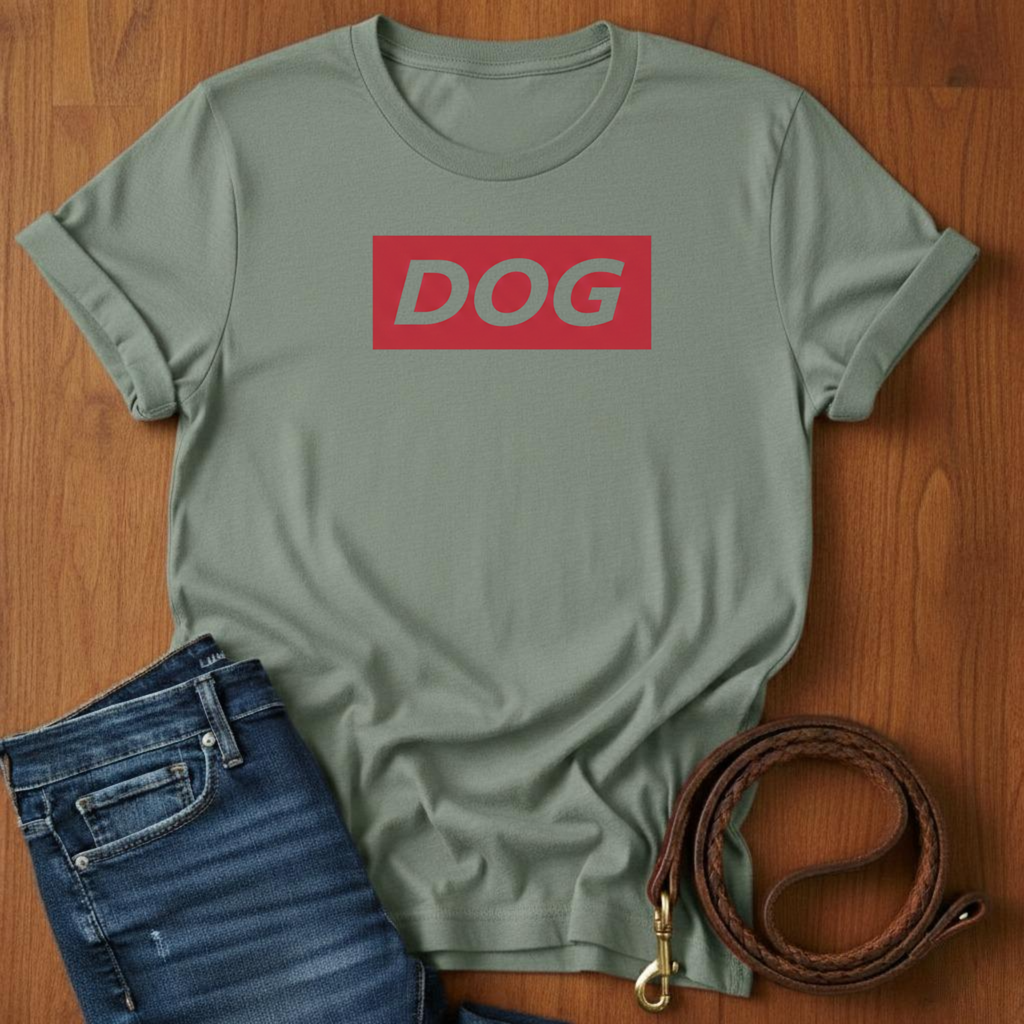 Red Dog T-Shirt — lifestyle shot — Always My Dog