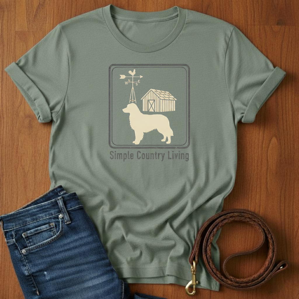 Simple Country Living Golden Retriever T-Shirt