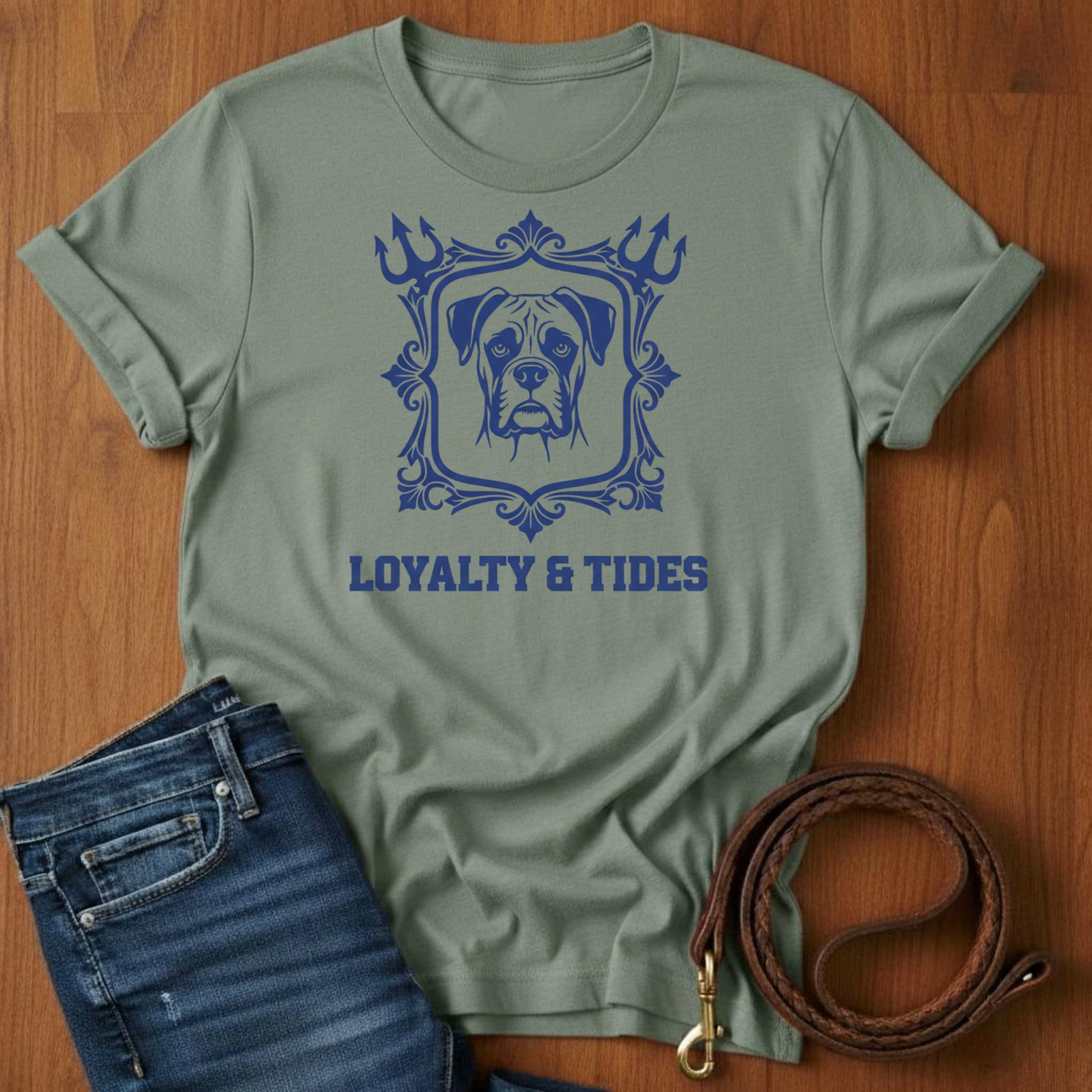 Loyalty and Tides Boxer T-Shirt — lifestyle shot — Always My Dog
