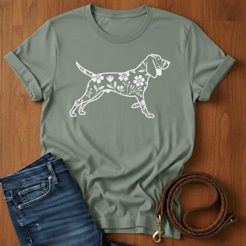 Flower Beagle T-Shirt — lifestyle shot — Always My Dog