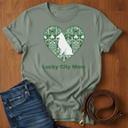 Lucky City Mom Sheltie T-Shirt — lifestyle shot — Always My Dog