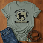 Loyalty Over Everything Yorkshire Terrier T-Shirt — lifestyle shot — Always My Dog