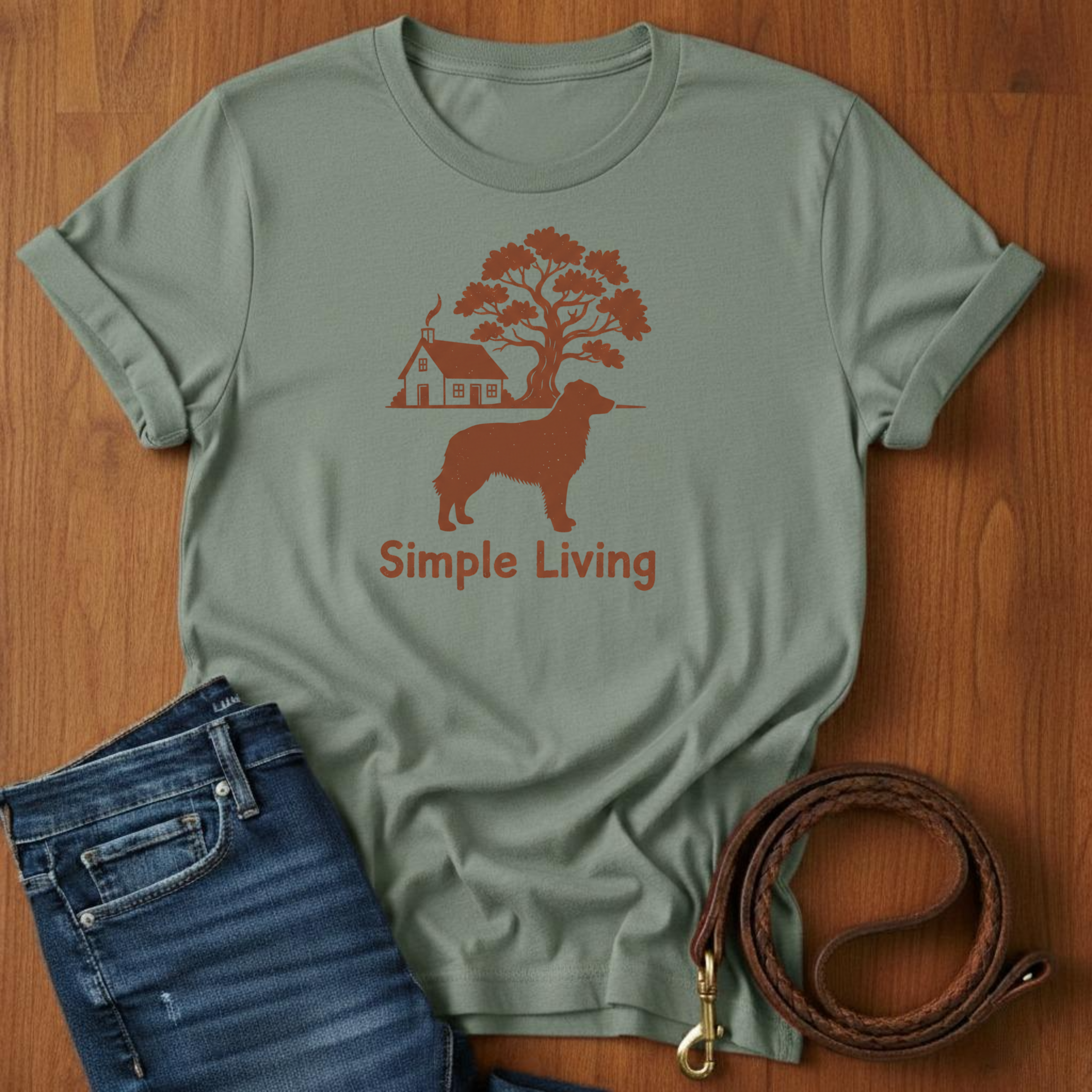 Simple Living Golden Retriever T-Shirt
