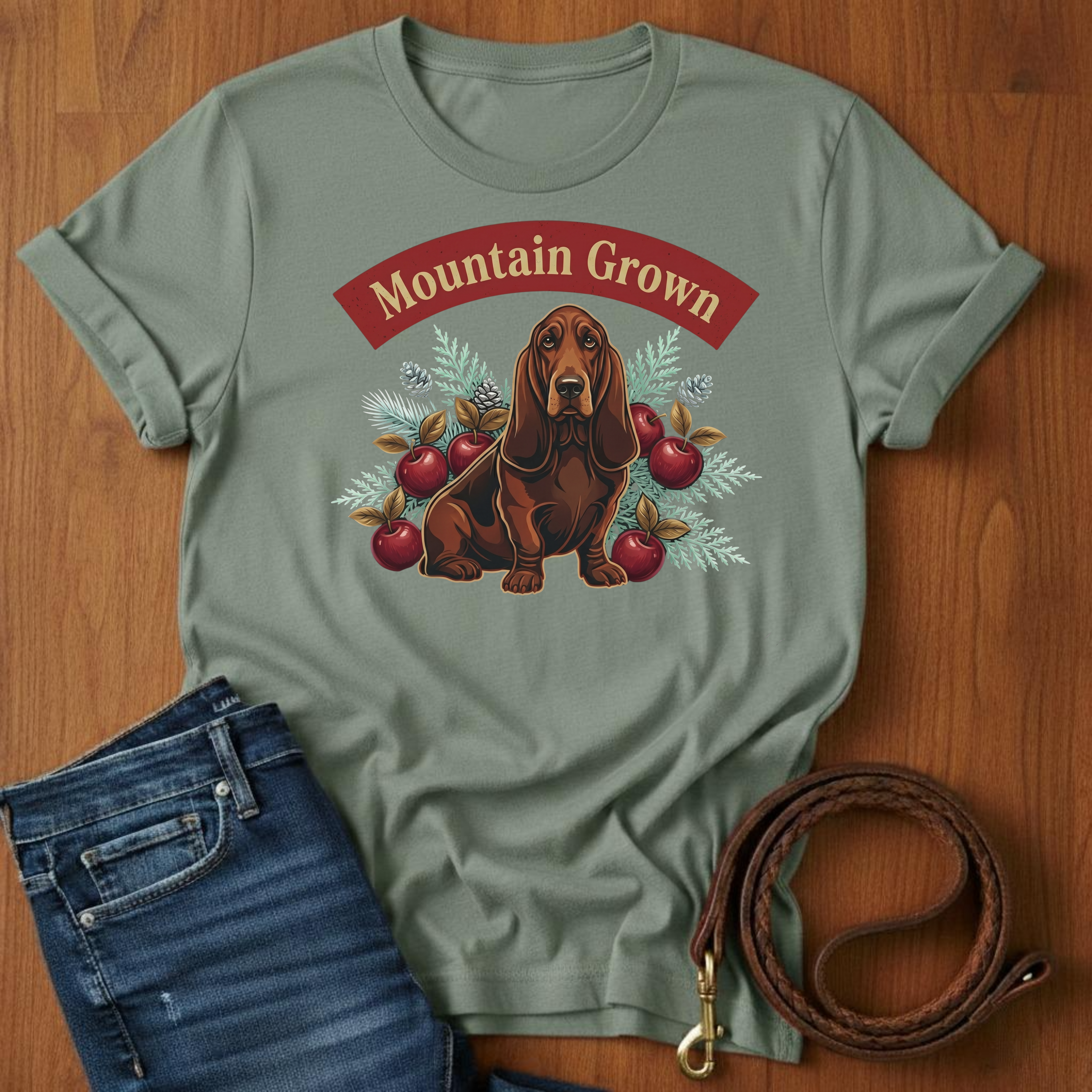 Mountain Grown Basset Hound T-Shirt — Basset Hound lover t-shirt by Always My Dog