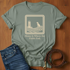 Home Is Where The Field Ends T-Shirt — lifestyle shot — Always My Dog