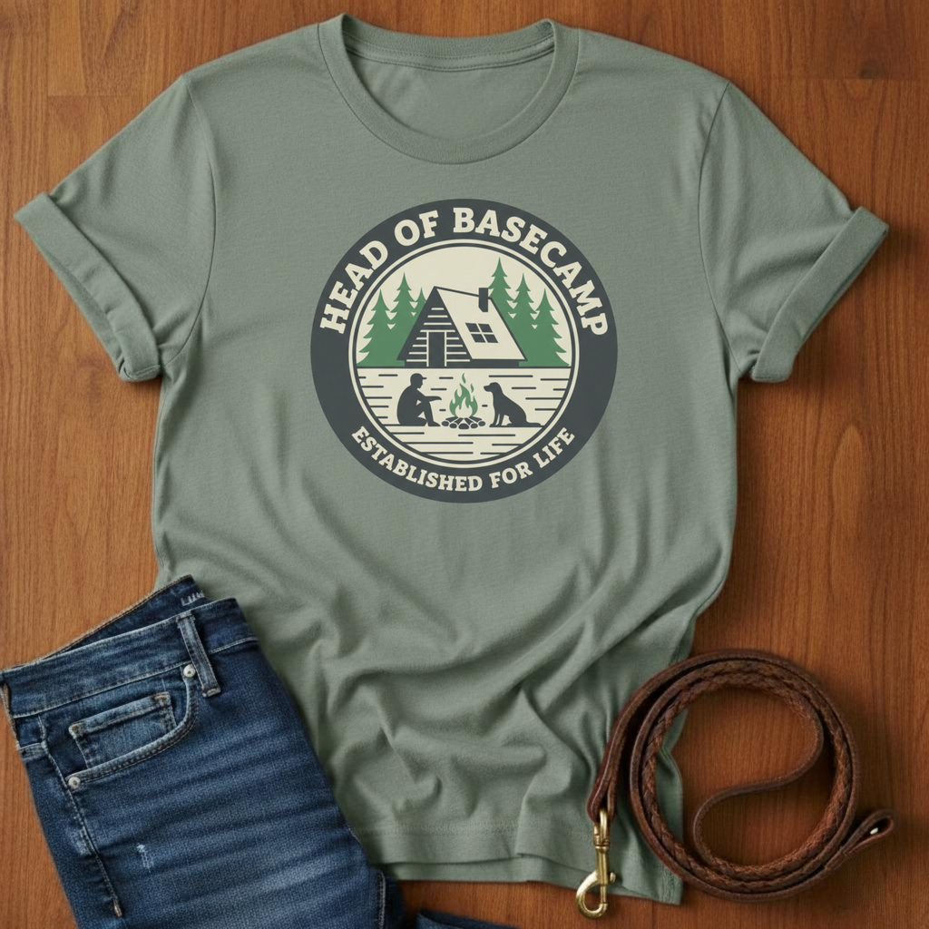 Head of Basecamp T-Shirt — lifestyle shot — Always My Dog