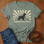 Golden City Soul Spaniel T-Shirt — lifestyle shot — Always My Dog