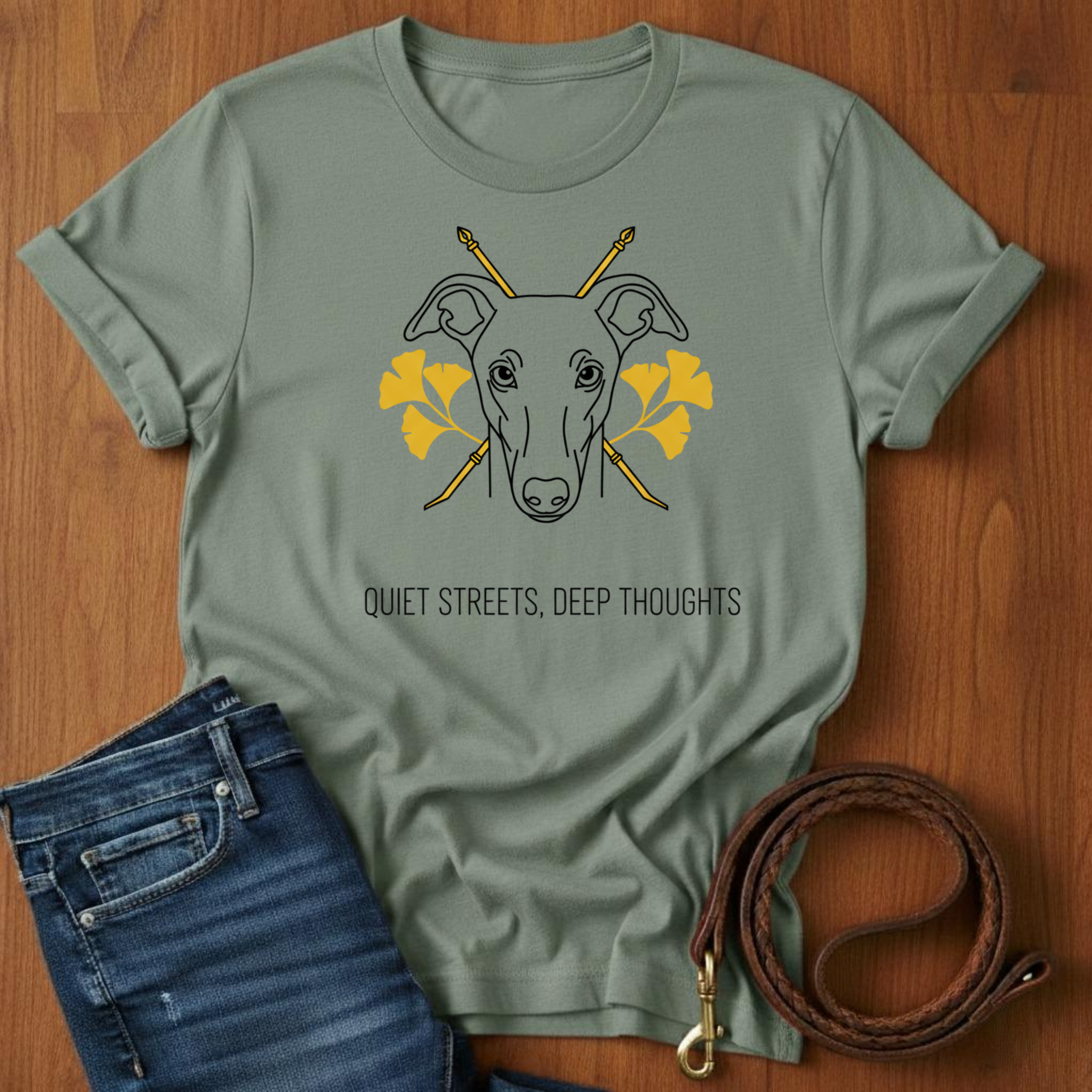 Quiet Street. Deep Thoughts Greyhound T-Shirt