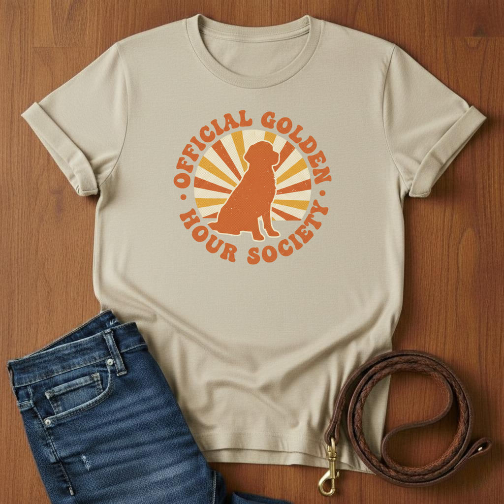 Official Golden Hour Society Golden Retriever T-Shirt — alternate color — Always My Dog