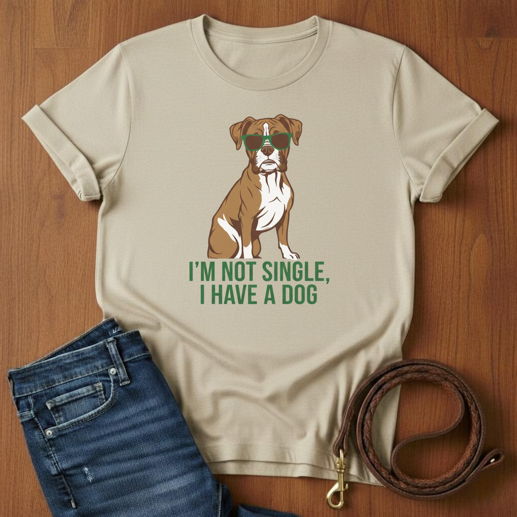 I'm Not Single T-Shirt — lifestyle shot — Always My Dog
