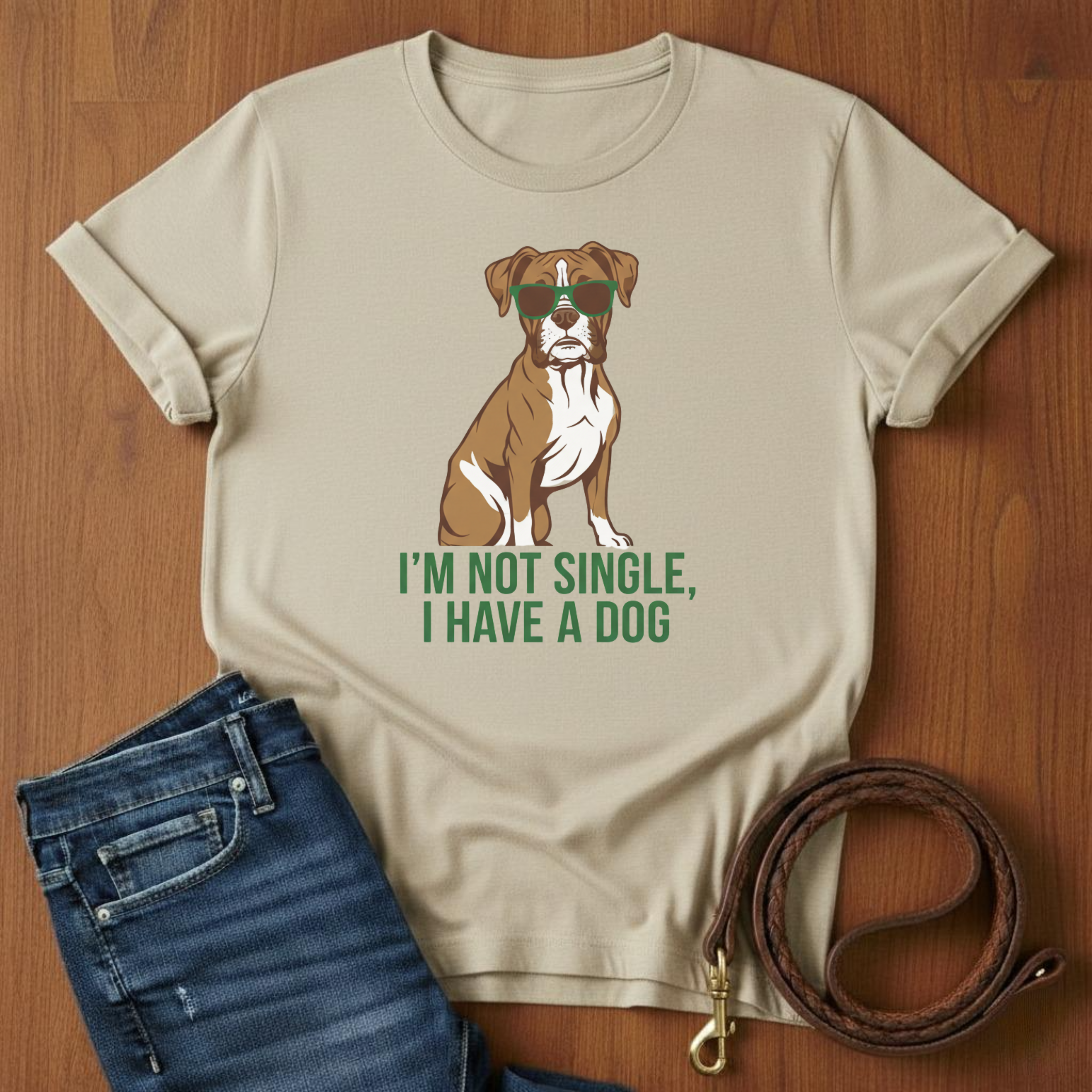 I'm Not Single T-Shirt — lifestyle shot — Always My Dog