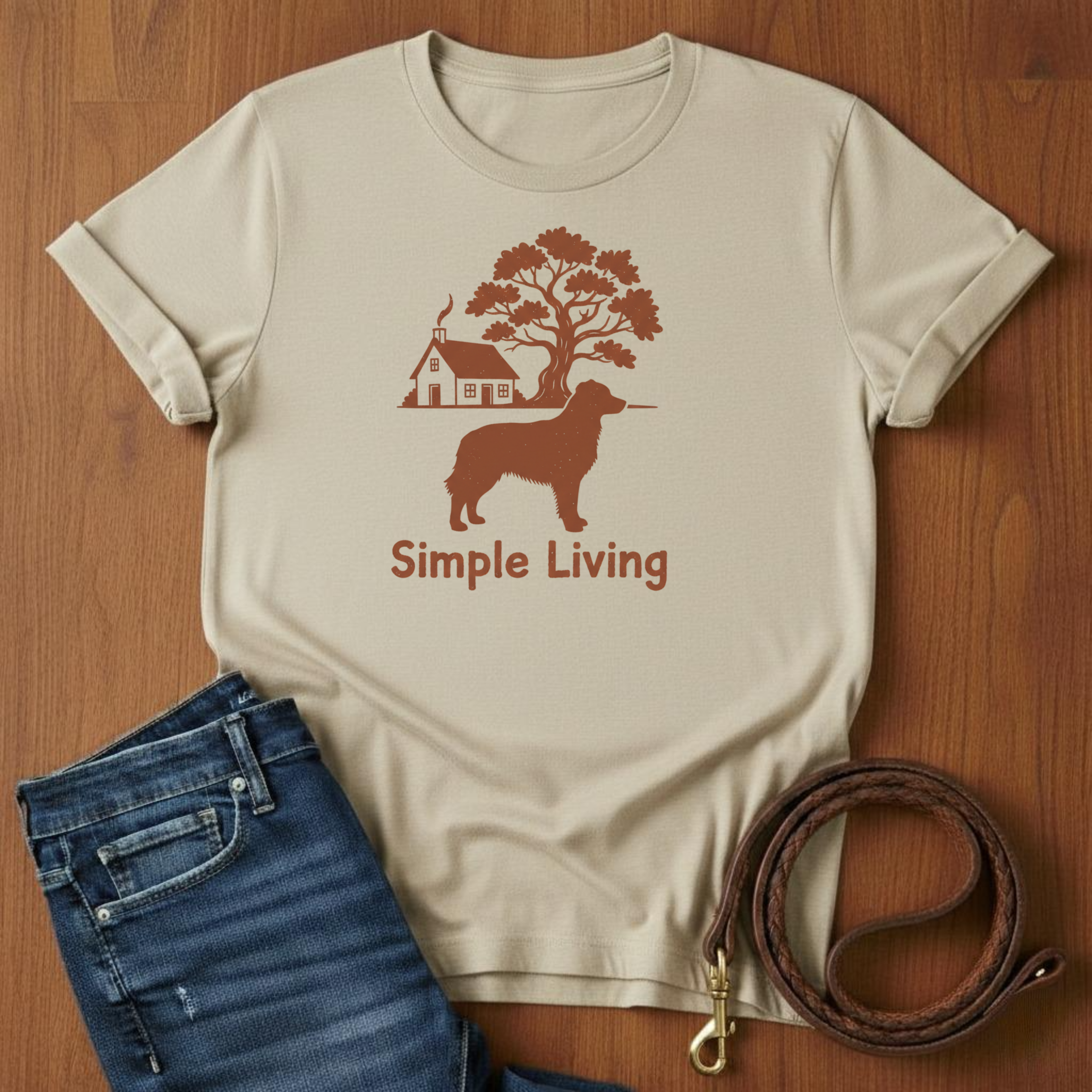 Simple Living Golden Retriever T-Shirt