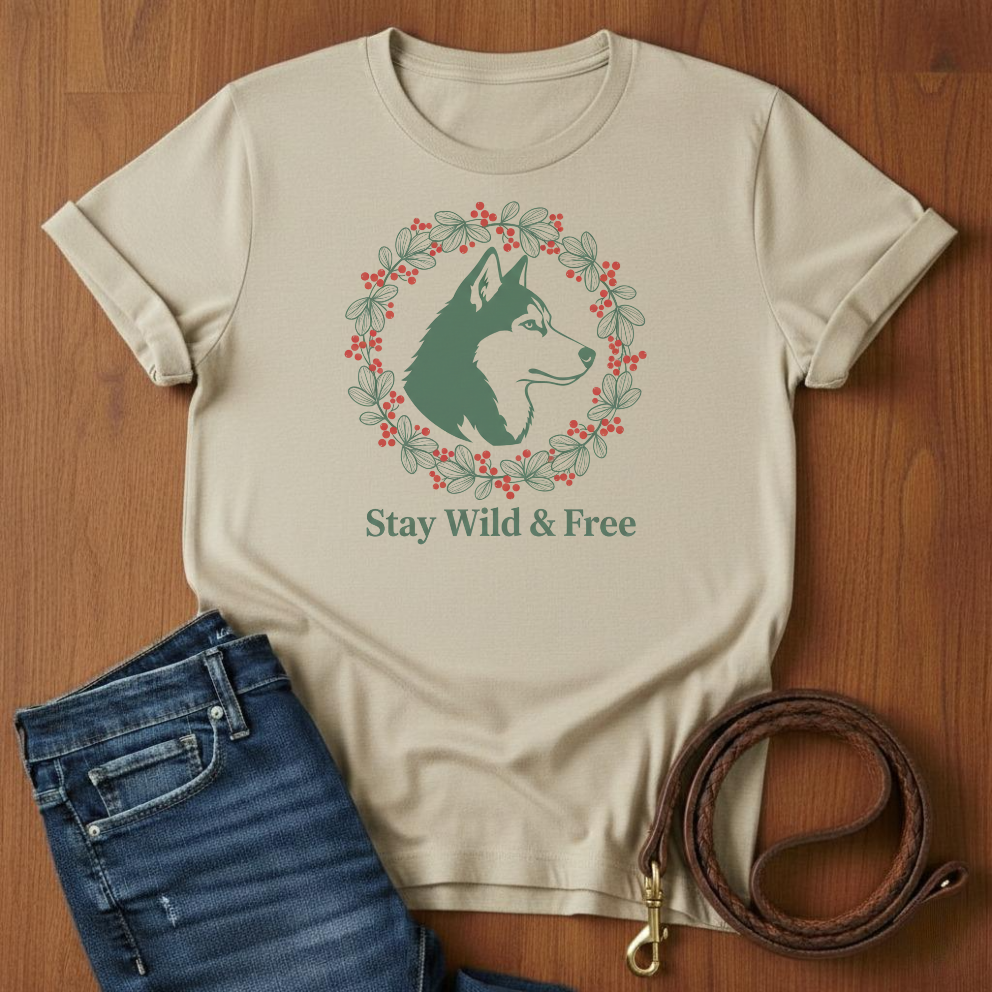 Stay Wild & Free Akita T-Shirt