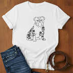 English Bulldog And Flowers T-Shirt — alternate color — Always My Dog