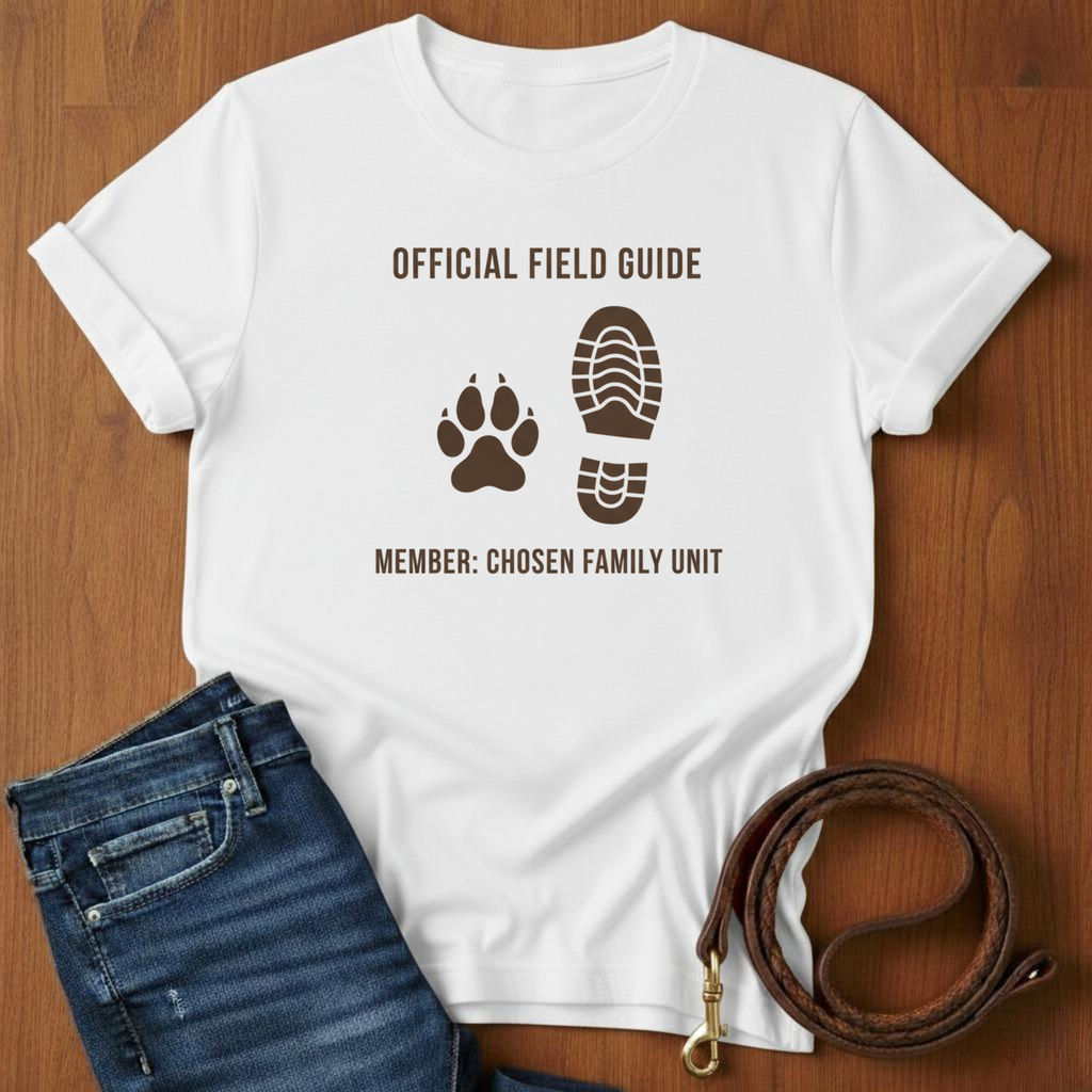 Official Field Guide Paw Print T-Shirt — lifestyle shot — Always My Dog