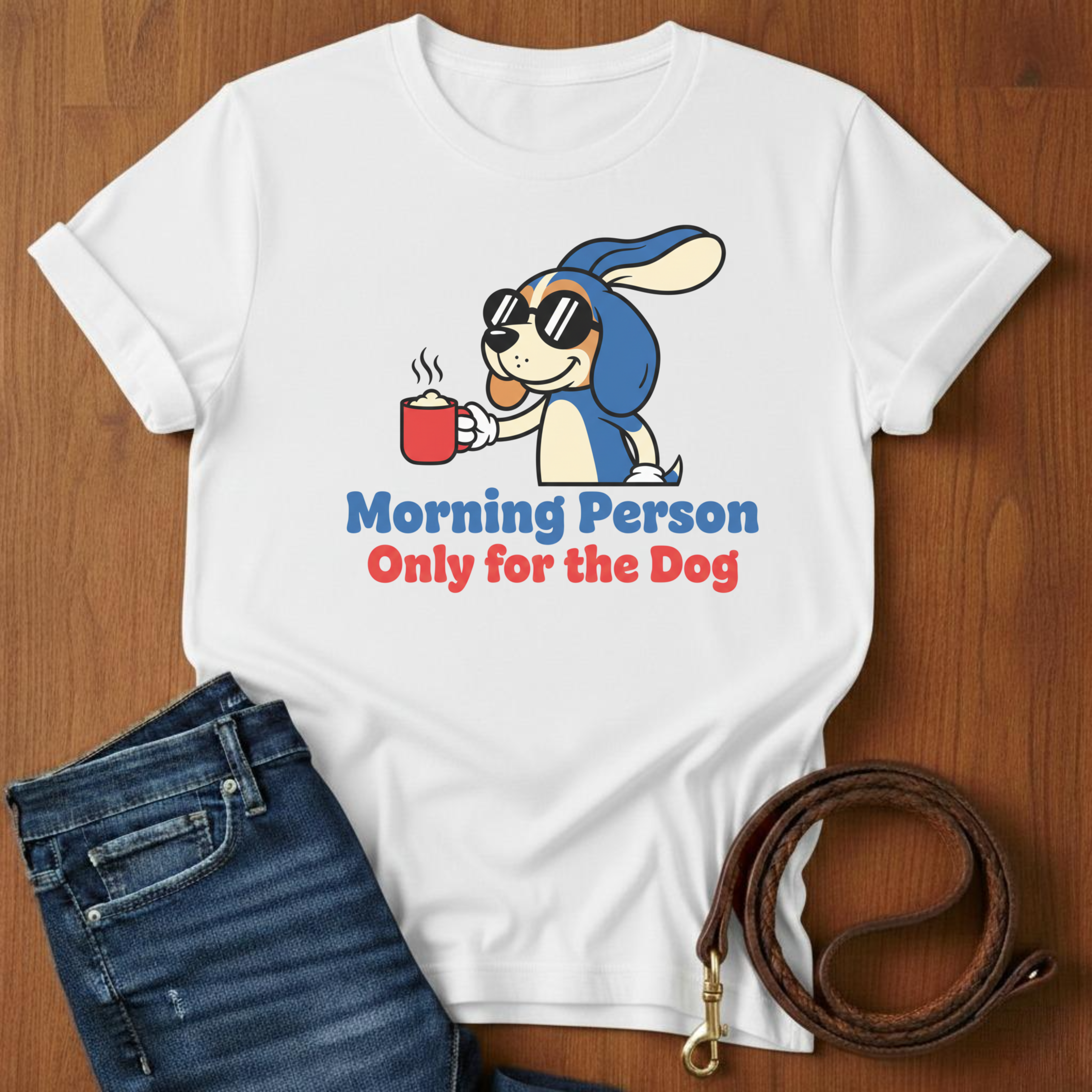 Morning Person. Only For The Dog T-Shirt — alternate color — Always My Dog