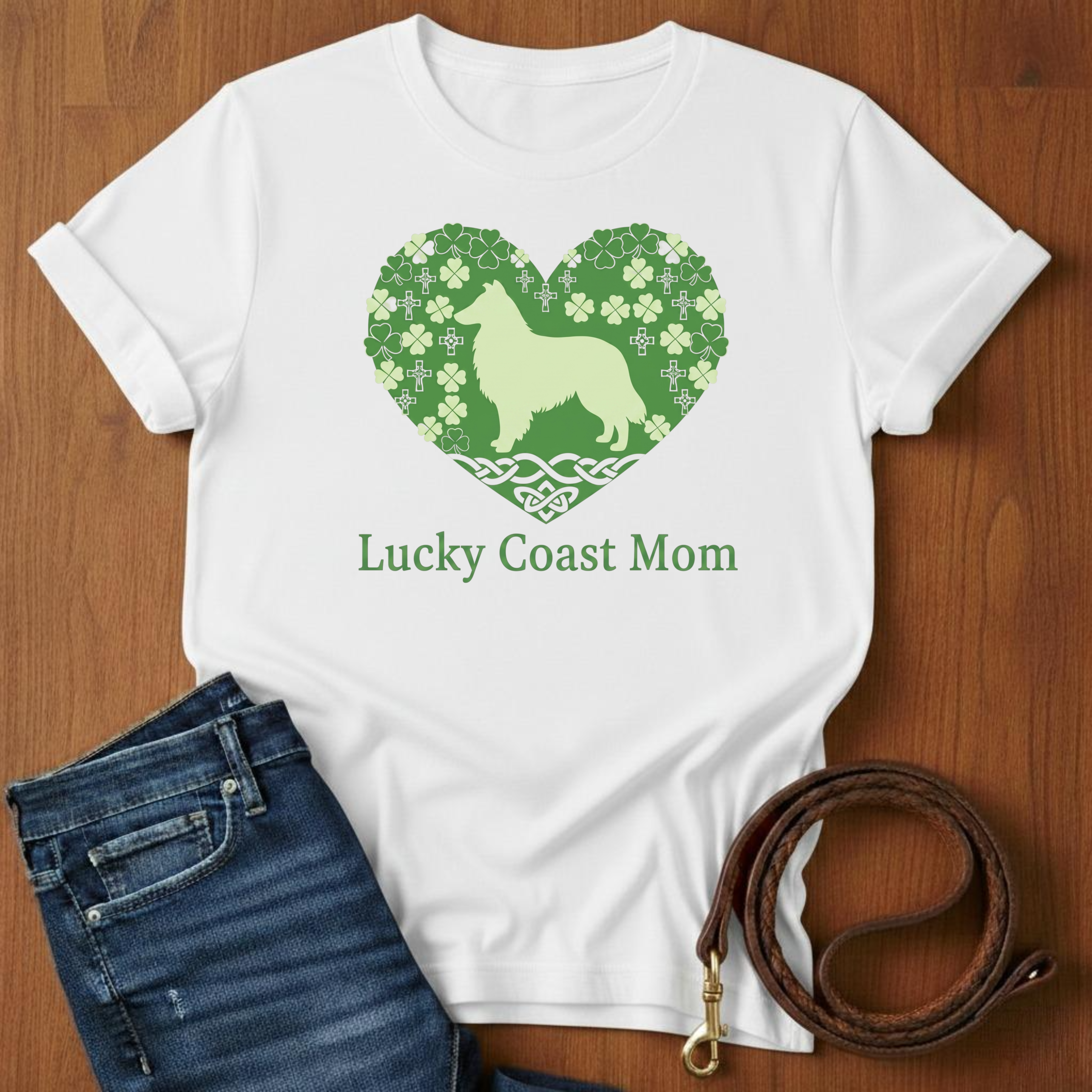 Lucky Coast Mom Sheltie T-Shirt — alternate color — Always My Dog