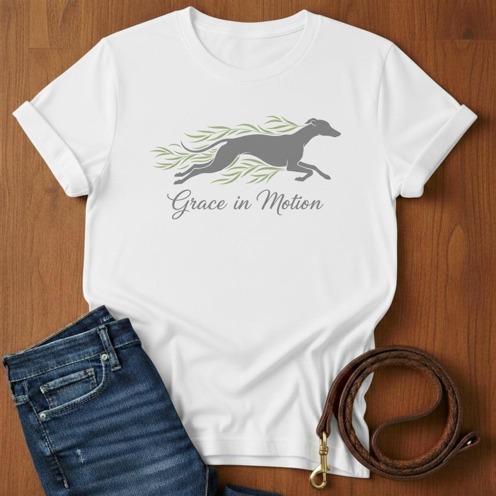 Grace In Motion Greyhound T-Shirt — alternate color — Always My Dog