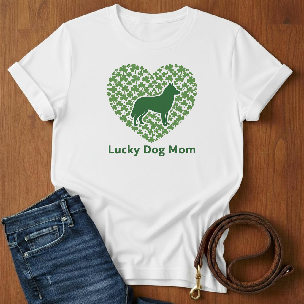 Lucky Dog Mom Sheltie T-Shirt — Sheltie lover t-shirt by Always My Dog