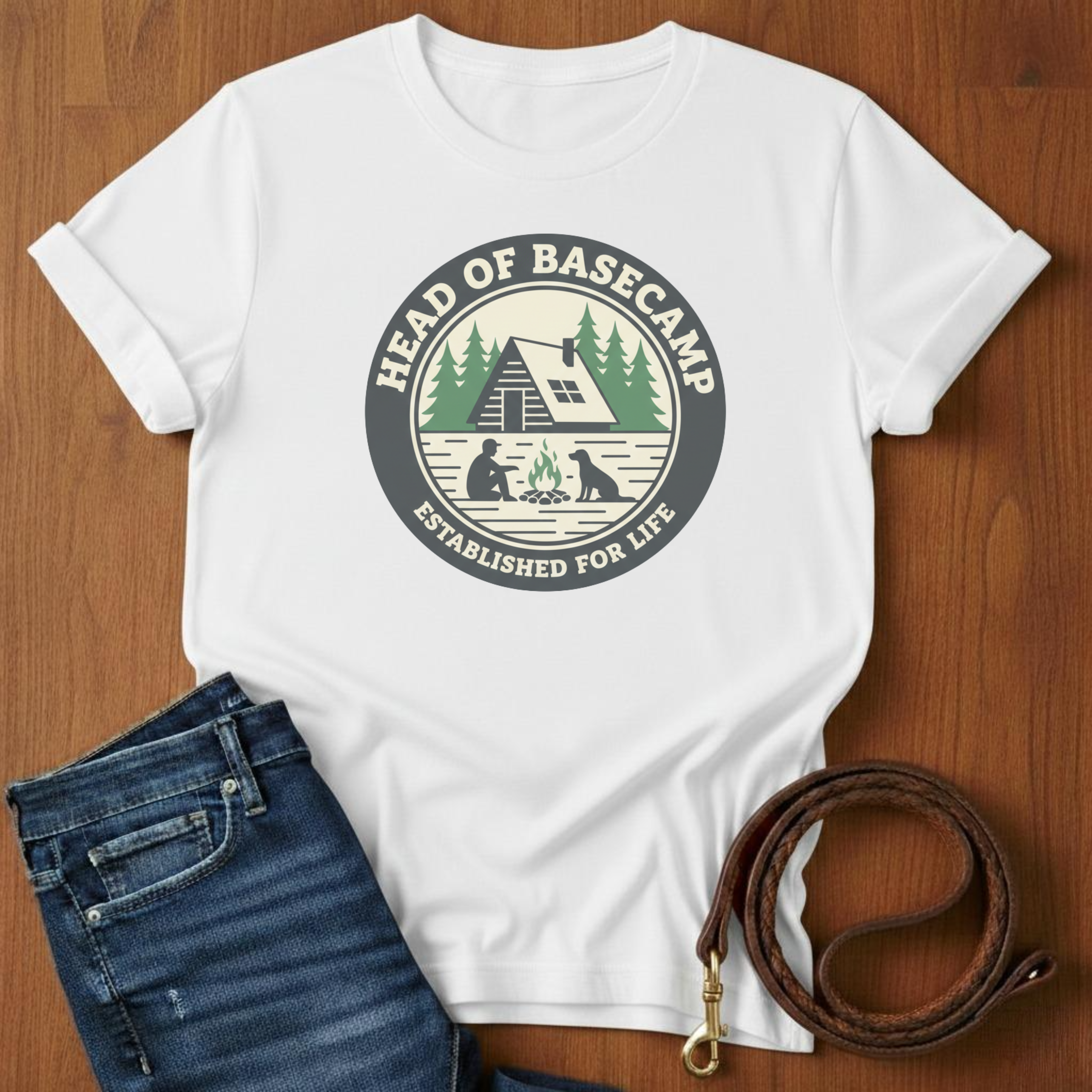 Head of Basecamp T-Shirt — lifestyle shot — Always My Dog