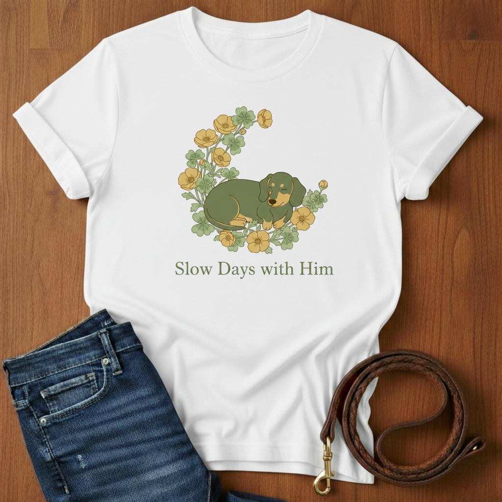 Slow Days With Him Dachshund T-Shirt