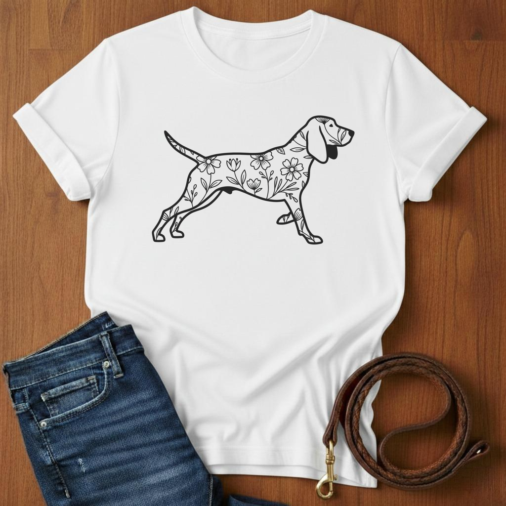 Flower Beagle T-Shirt — alternate color — Always My Dog