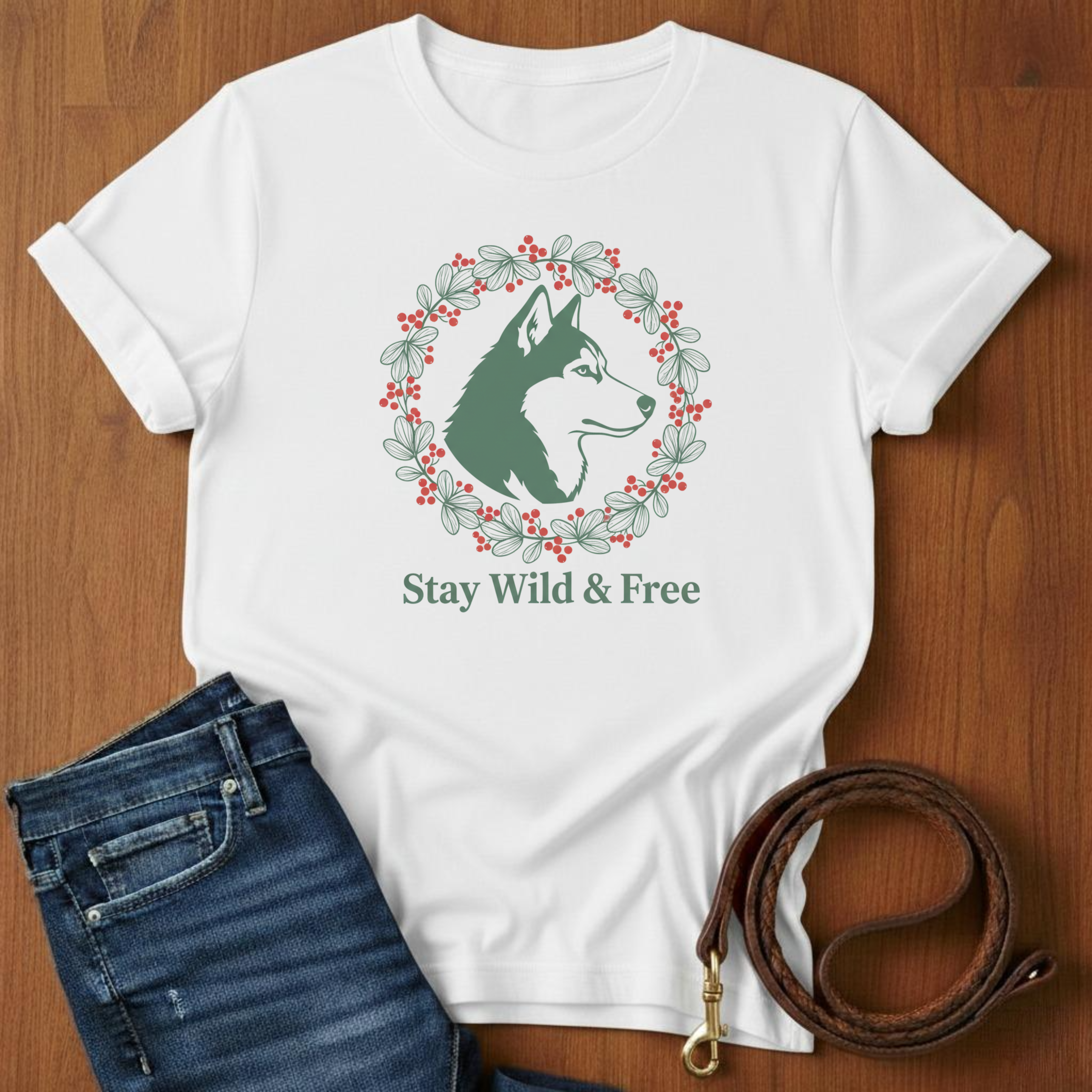 Stay Wild & Free Akita T-Shirt