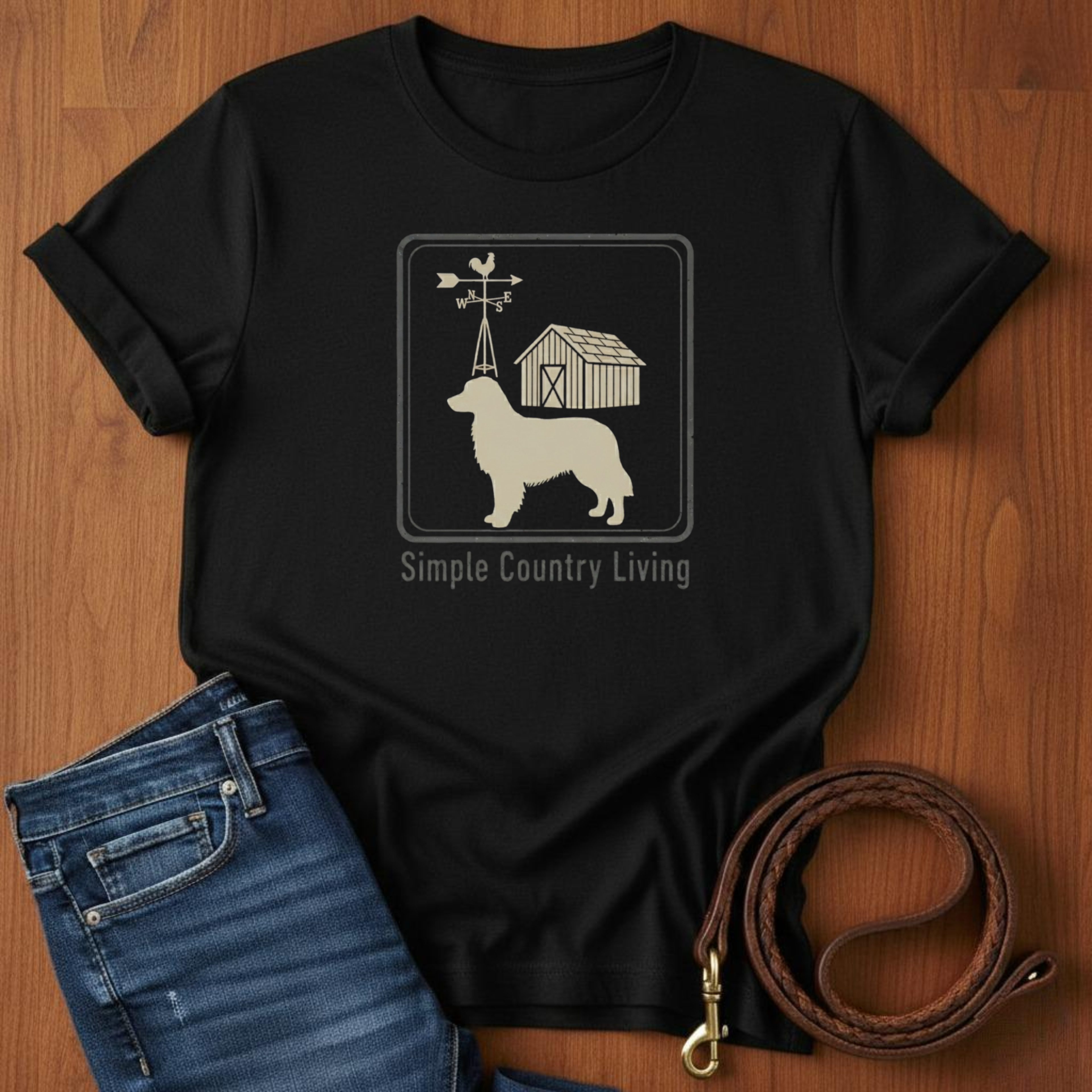Simple Country Living Golden Retriever T-Shirt