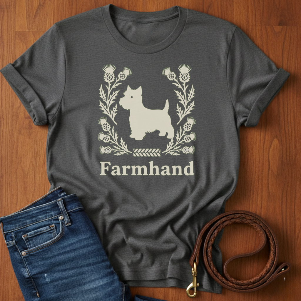 Scottish Terrier Farmhand T-Shirt — Scottish Terrier lover t-shirt by Always My Dog