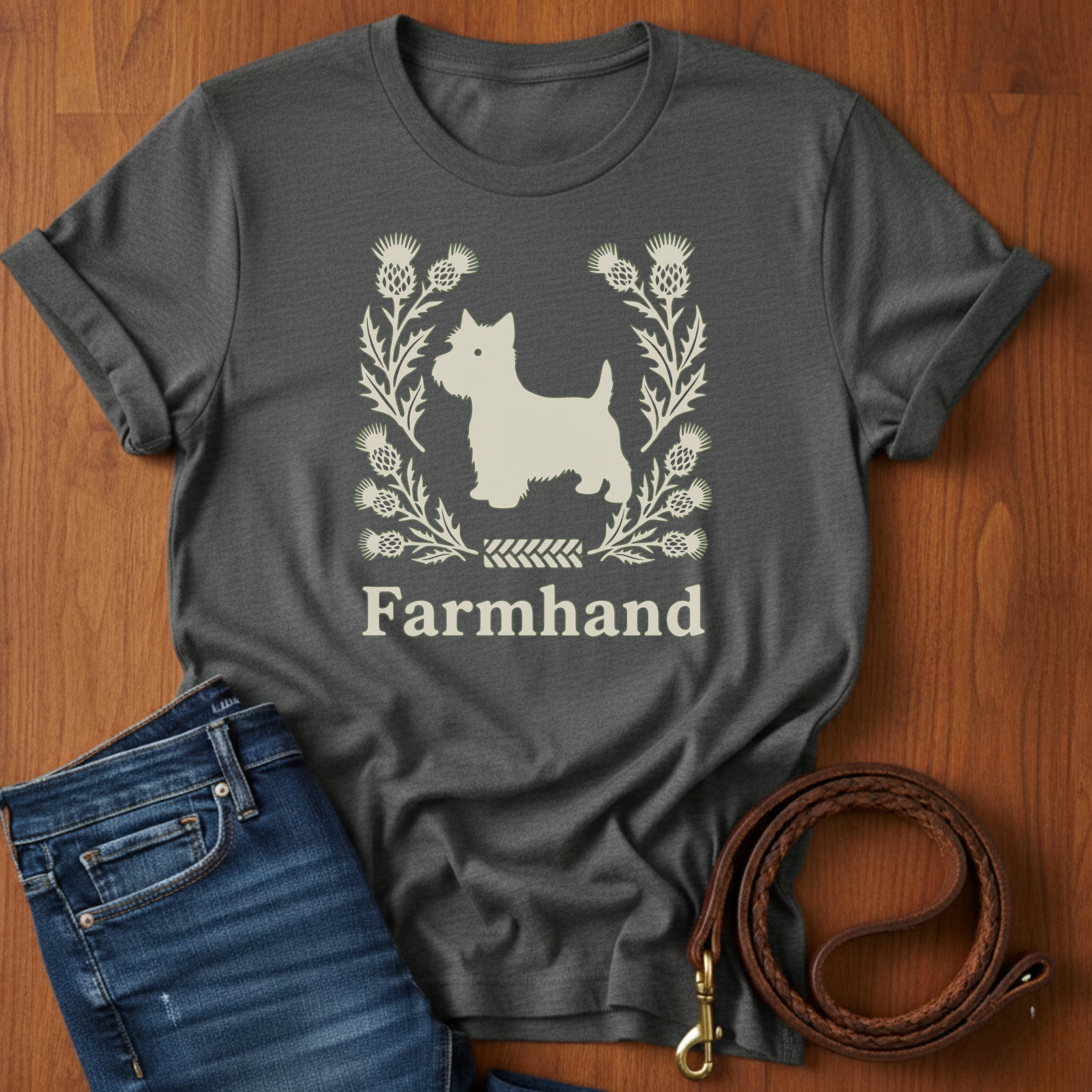 Scottish Terrier Farmhand T-Shirt — Scottish Terrier lover t-shirt by Always My Dog