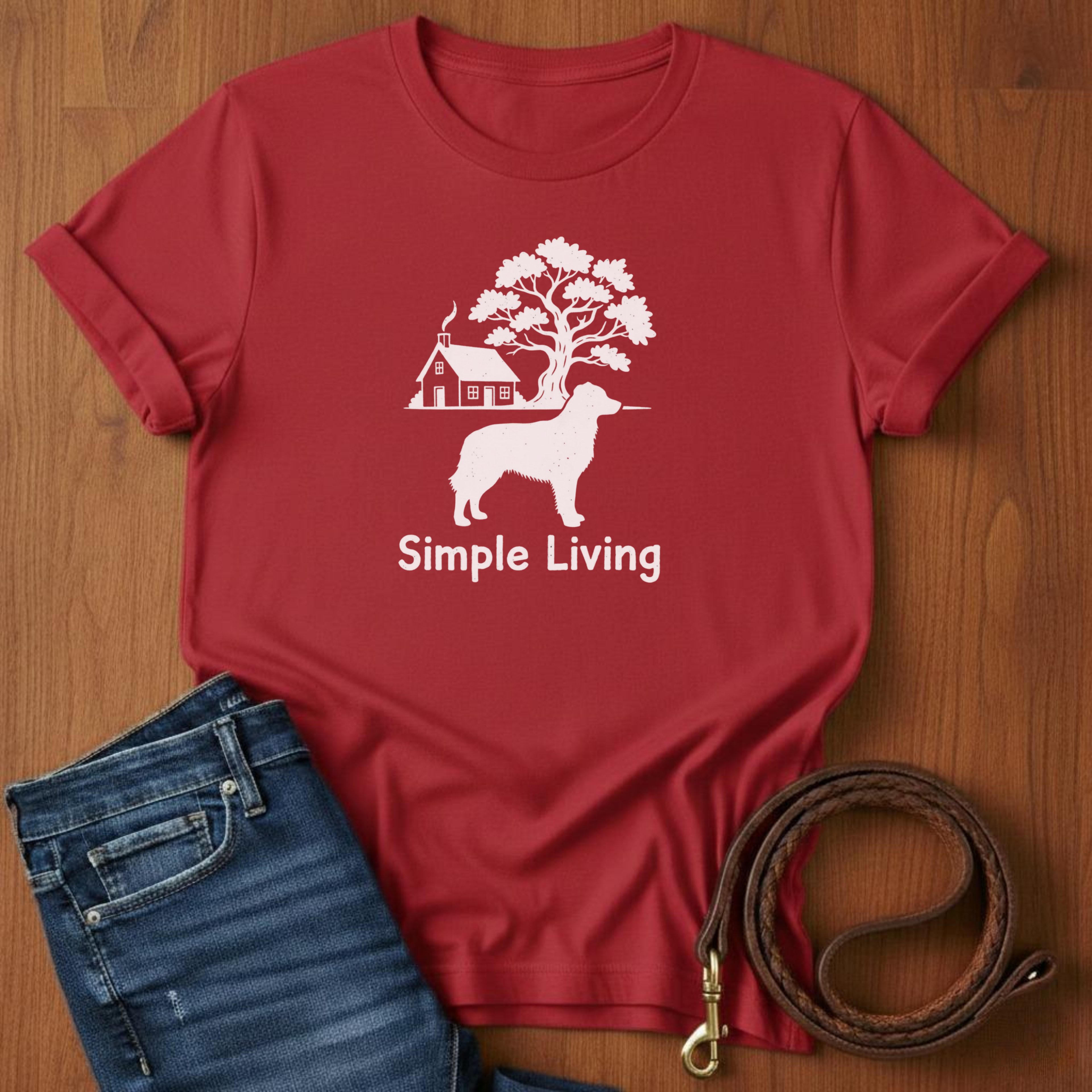 Simple Living Golden Retriever T-Shirt
