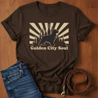 Golden City Soul Spaniel T-Shirt — close-up — Always My Dog