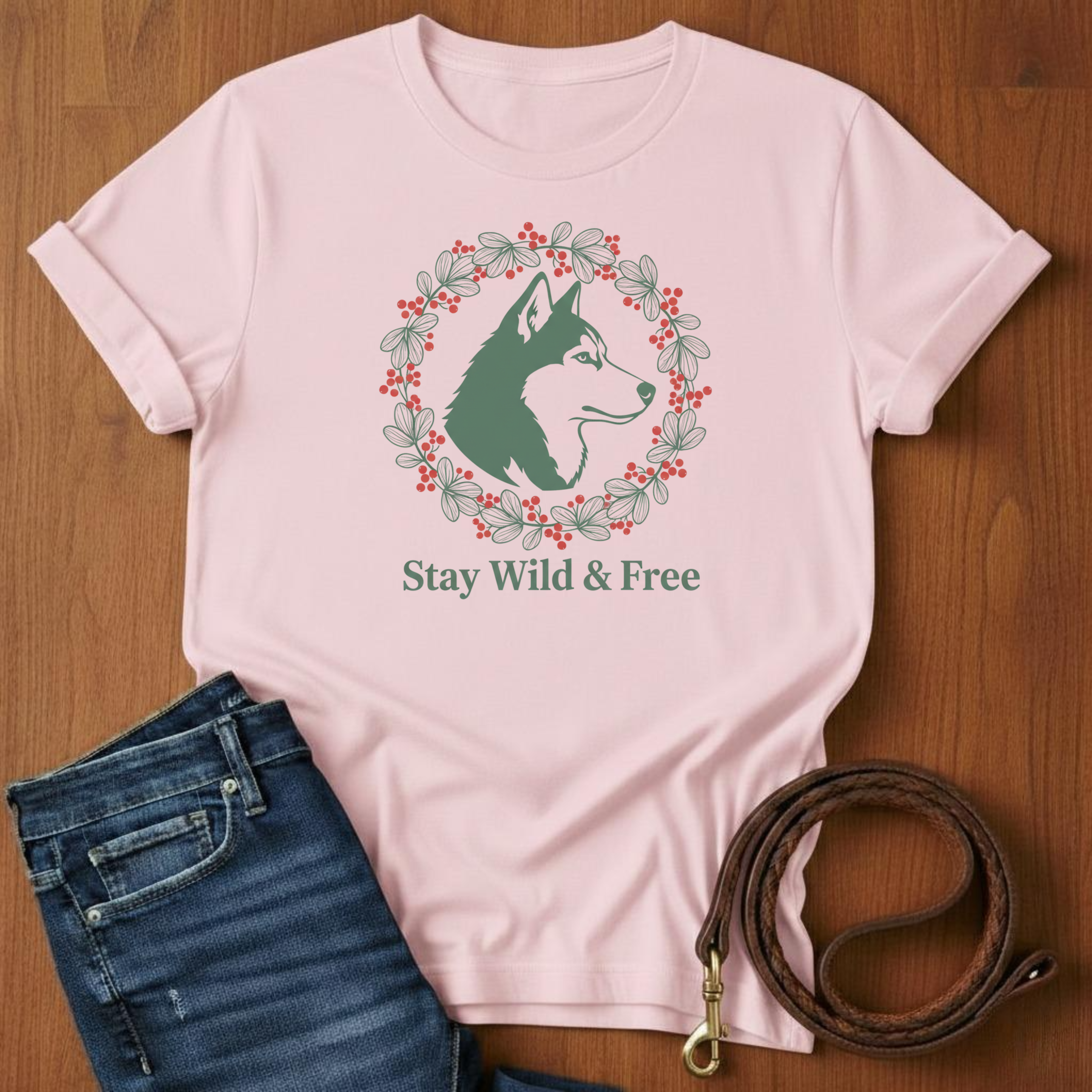 Stay Wild & Free Akita T-Shirt