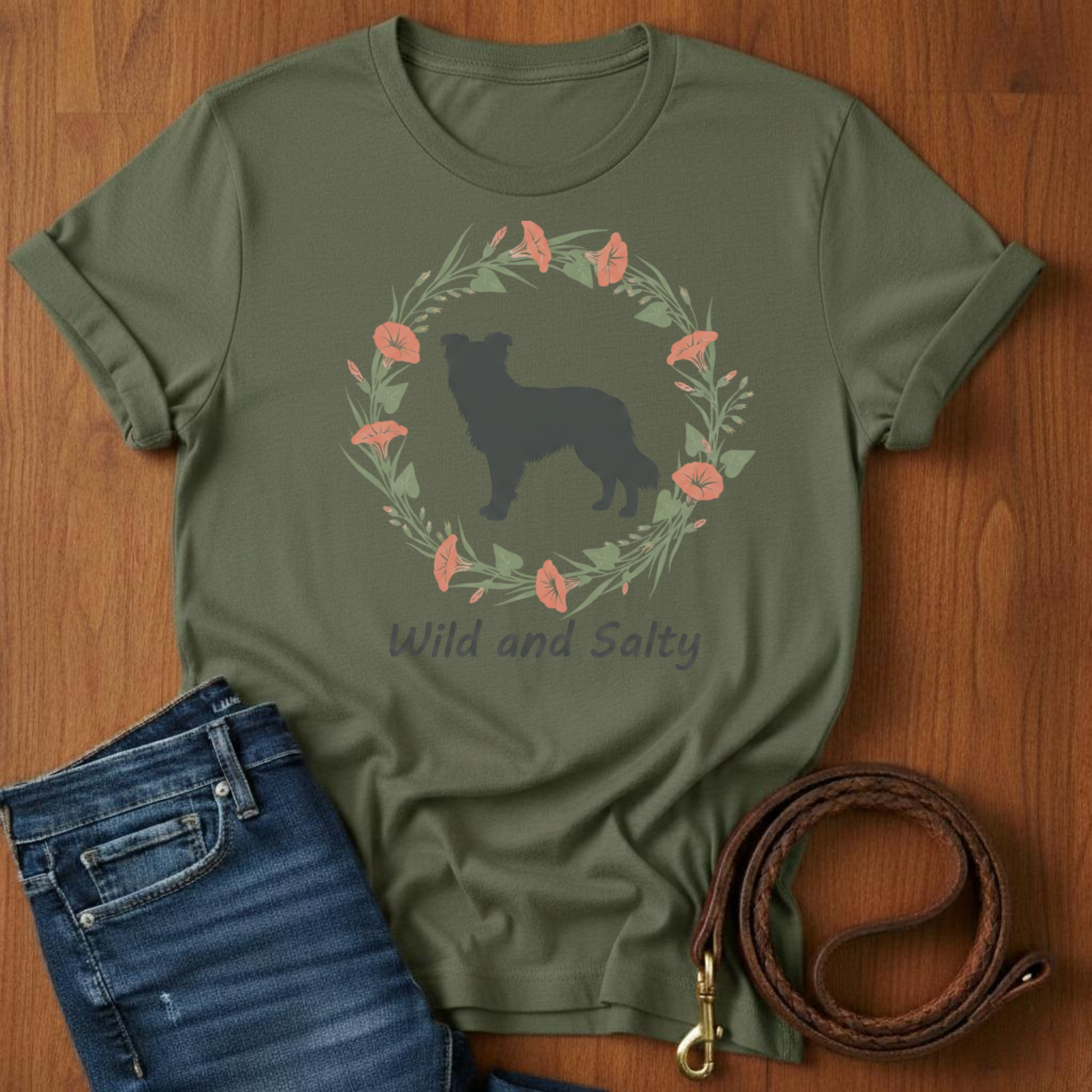 Wild and Salty Border Collie T-Shirt