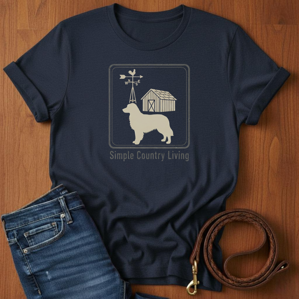 Simple Country Living Golden Retriever T-Shirt