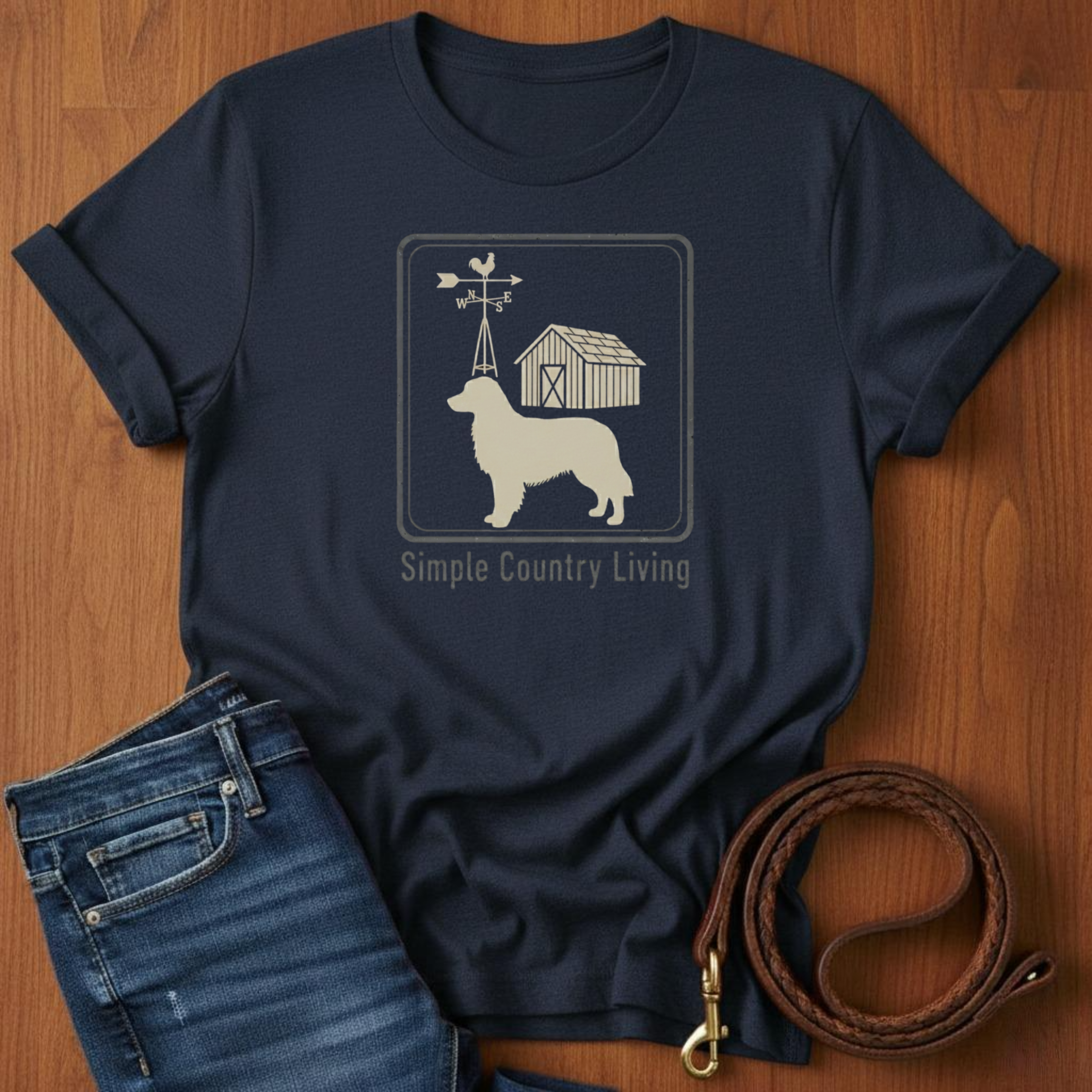 Simple Country Living Golden Retriever T-Shirt