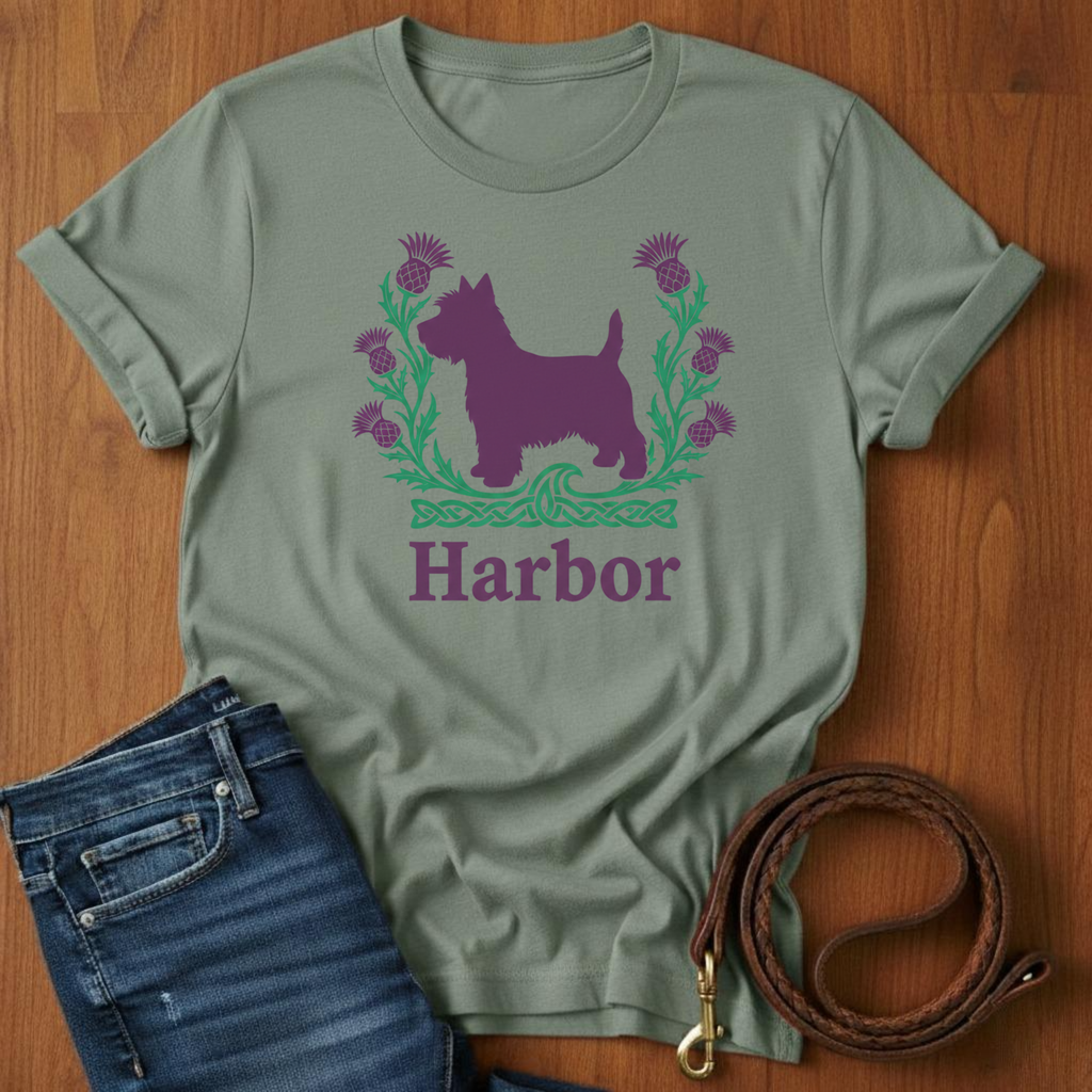 Harbor Scottish Terrier T-Shirt — lifestyle shot — Always My Dog