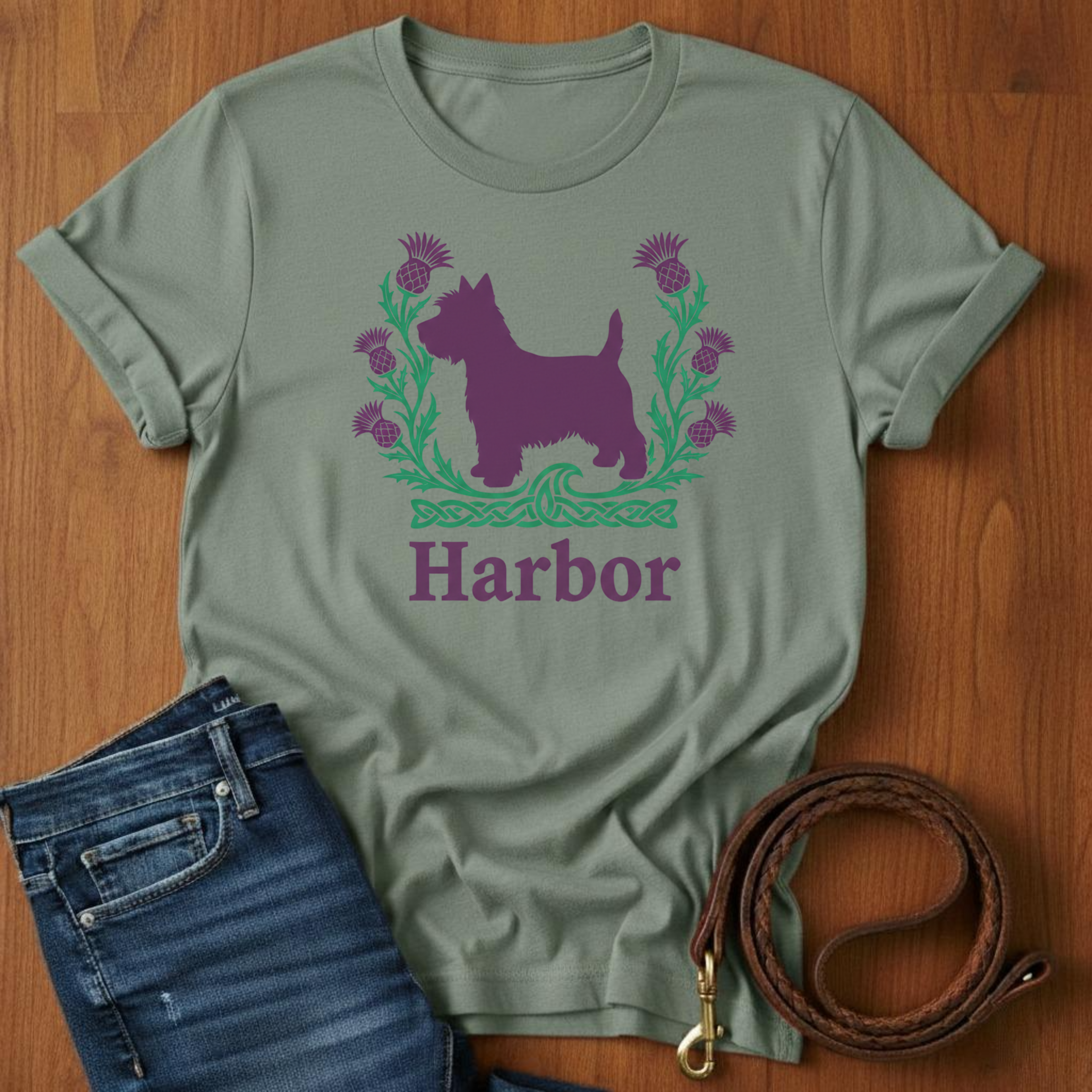 Harbor Scottish Terrier T-Shirt — lifestyle shot — Always My Dog