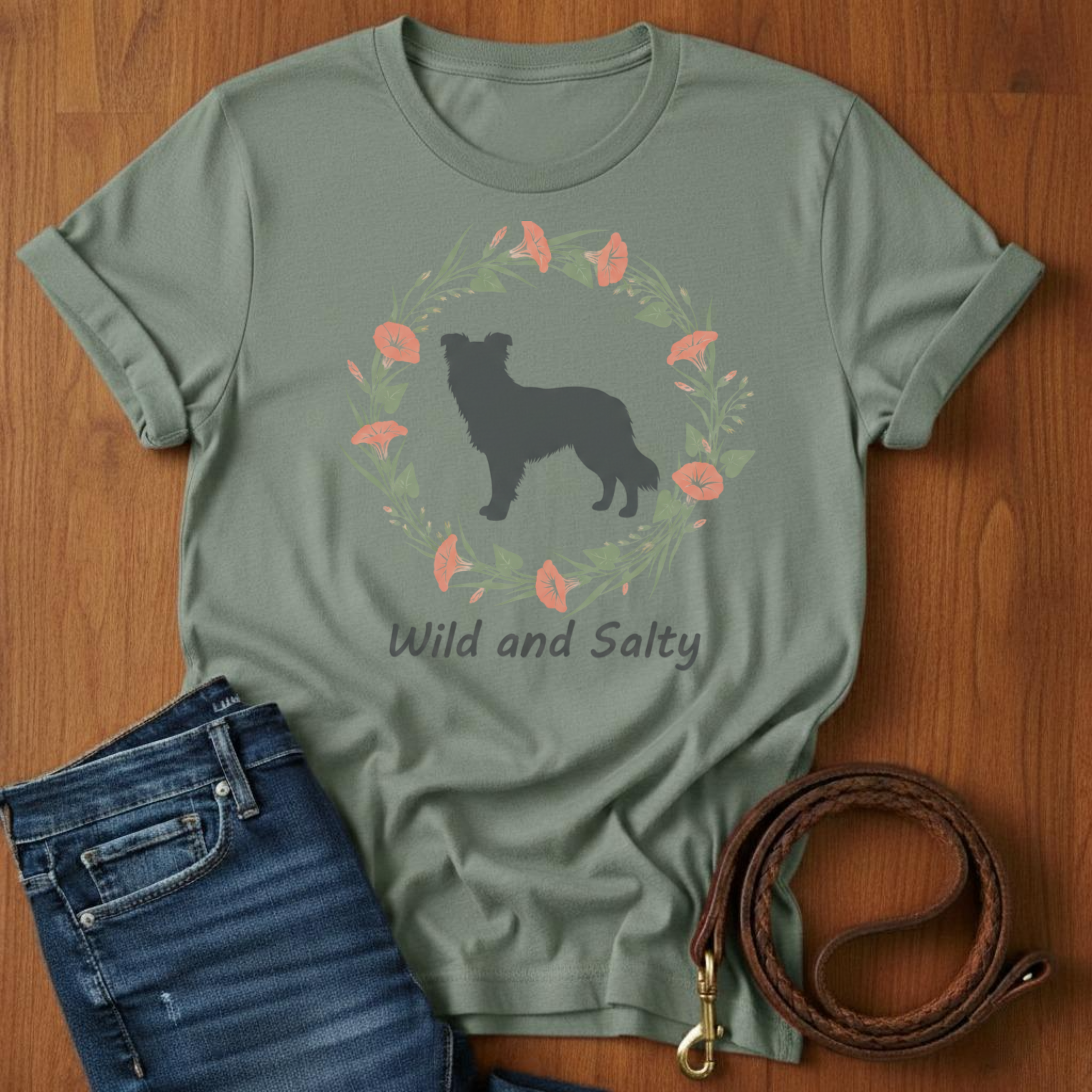 Wild and Salty Border Collie T-Shirt